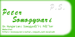 peter somogyvari business card